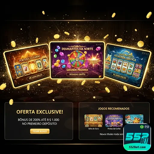 Máquinas de slot variadas no cassino online da 552bet