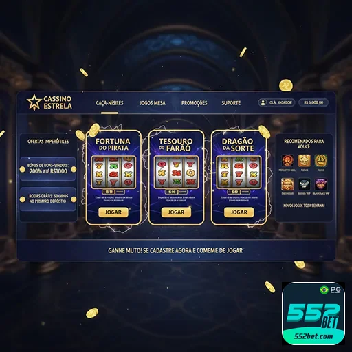Imagem de slots e mesa de jogos de cassino clássico